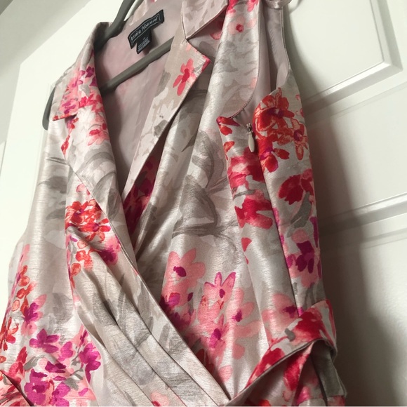 Jessica Howard Plus Size Metallic Collared Dress - Picture 2 of 6